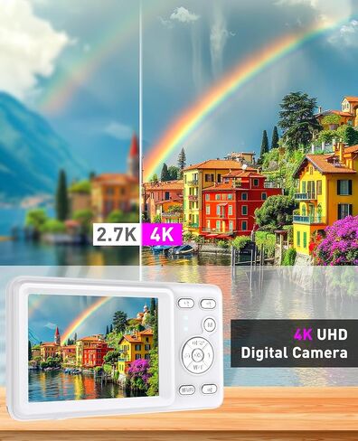 4K Digital Camera for Photography, Dual Lens 64MP Vlogging Camera with Selfie Mirror, 120°Ultra Wide Angle, 18X Digital Zoom, Video Compact Travel Autofocus Camera for YouTube, for Beginner(Purple) in Saudi Arabia