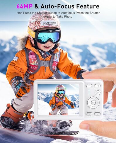 4K Digital Camera for Photography, Dual Lens 64MP Vlogging Camera with Selfie Mirror, 120°Ultra Wide Angle, 18X Digital Zoom, Video Compact Travel Autofocus Camera for YouTube, for Beginner(Purple) in Saudi Arabia