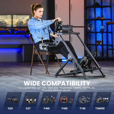حامل عجلة القيادة Marada Upgrade X Mount متوافق مع PXN، Thrustmaster، Logitech، وحدة تحكم Fanatec، إطار لعبة قيادة قابل للطي وقابل للتعديل، العجلة ومبدل الحركة والدواسة وفرامل اليد غير متضمنة in Kuwait