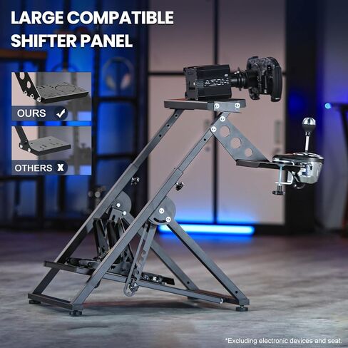 حامل عجلة القيادة Marada Upgrade X Mount متوافق مع PXN، Thrustmaster، Logitech، وحدة تحكم Fanatec، إطار لعبة قيادة قابل للطي وقابل للتعديل، العجلة ومبدل الحركة والدواسة وفرامل اليد غير متضمنة in Kuwait