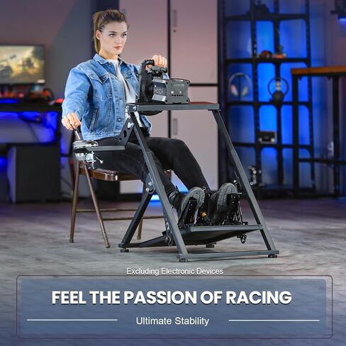 حامل عجلة القيادة Marada Upgrade X Mount متوافق مع PXN، Thrustmaster، Logitech، وحدة تحكم Fanatec، إطار لعبة قيادة قابل للطي وقابل للتعديل، العجلة ومبدل الحركة والدواسة وفرامل اليد غير متضمنة in Kuwait