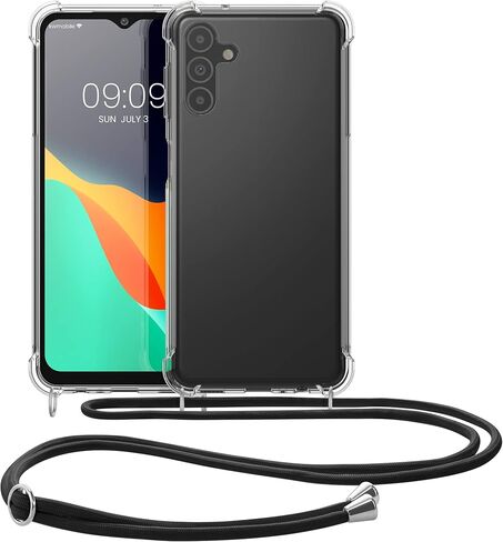 kwmobile Crossbody Case Compatible with Samsung Galaxy A04s Case - Clear TPU Phone Cover w/Lanyard Cord Strap - Transparent in Saudi Arabia