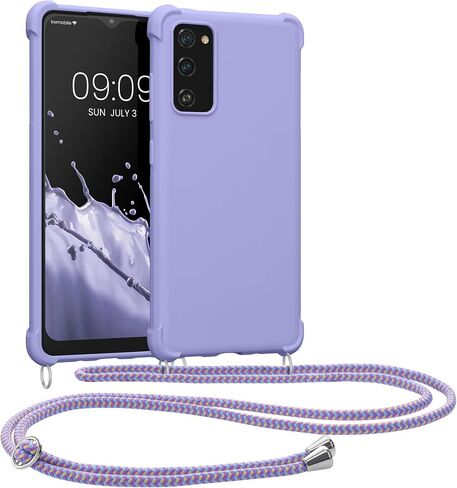 kwmobile Crossbody Case Compatible with Samsung Galaxy S20 FE Case - TPU Silicone Cover with Strap - Lavender in Saudi Arabia