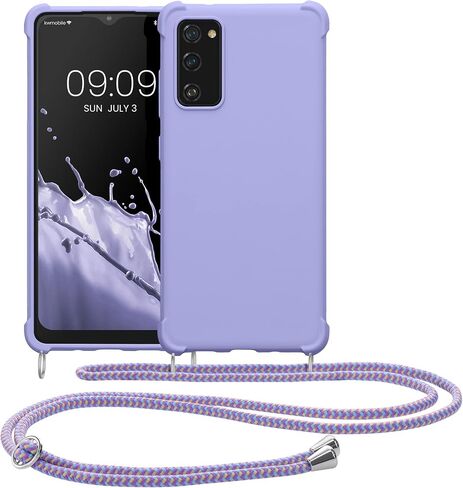 kwmobile Crossbody Case Compatible with Samsung Galaxy S20 FE Case - TPU Silicone Cover with Strap - Lavender in Saudi Arabia