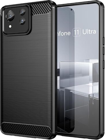 QUIETIP Case Compatible with ASUS Zenfone 11 Ultra 5G with Screen Protector,TPU Shockproof Cover,Black in Saudi Arabia