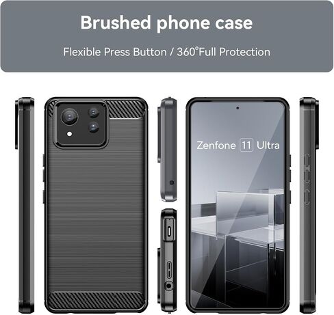 QUIETIP Case Compatible with ASUS Zenfone 11 Ultra 5G with Screen Protector,TPU Shockproof Cover,Black in Saudi Arabia