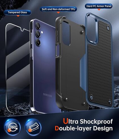 LeYi for Samsung Galaxy-A15-5G Case: Galaxy A15 5G Phone Case with Screen Protector, Dual Layer Protective Hard PC Back & Soft Bumper Resilient Shock Absorb Case Cover Samsung A 15 5G, Red Pink in Saudi Arabia