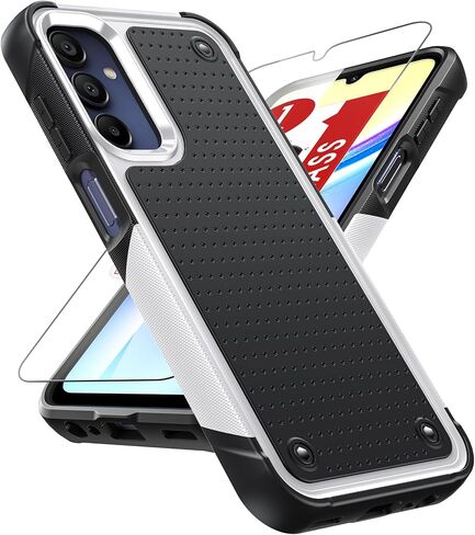 LeYi for Samsung Galaxy-A15-5G Case: Galaxy A15 5G Phone Case with Screen Protector, Dual Layer Protective Hard PC Back & Soft Bumper Resilient Shock Absorb Case Cover Samsung A 15 5G, Red Pink in Saudi Arabia