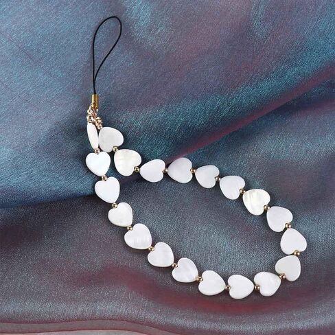 1Pc White Mobile Phone Chain Mobile Phone Lanyard,Female Jewelry Phone Case Phone Strap Simple Key Chain Shell Beaded Pendant Phone Charm Cell Phones and Accessories Accessories Décor Phone Charms in Saudi Arabia