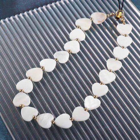 1Pc White Mobile Phone Chain Mobile Phone Lanyard,Female Jewelry Phone Case Phone Strap Simple Key Chain Shell Beaded Pendant Phone Charm Cell Phones and Accessories Accessories Décor Phone Charms in Saudi Arabia