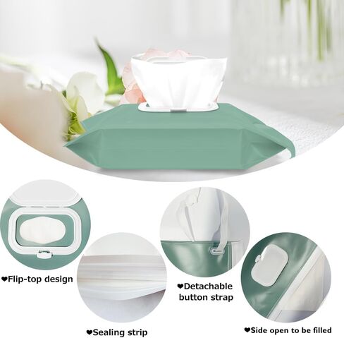 4 pack Baby Wipes Dispenser [New Version-One Press Open],Portable Wipe Pouch,Refillable Wipe Holder, Baby Wipes Container Reusable Wet Wipes Bags Pouch for Travel (B) in Kuwait