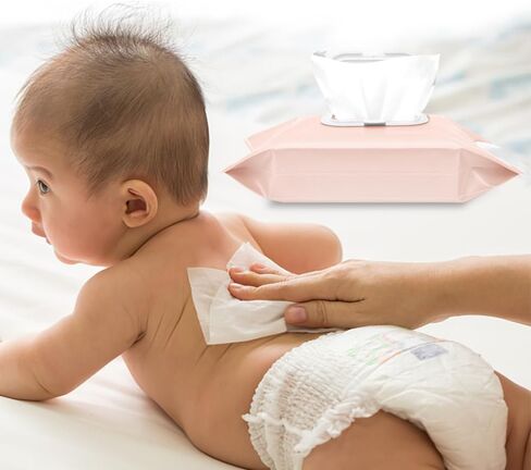 4 pack Baby Wipes Dispenser [New Version-One Press Open],Portable Wipe Pouch,Refillable Wipe Holder, Baby Wipes Container Reusable Wet Wipes Bags Pouch for Travel (B) in Kuwait