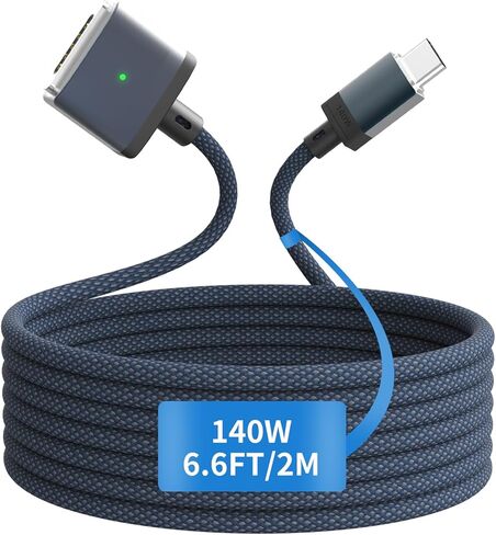 140W USB-C To Magnetic 3 Cable,2M/6.6FT Magnetic Charging Cable For MacBook Air 2024 M3 13/15inch,MacBook Air 2022/2023 M2,MacBook Pro 2023 M2 Pro & Max 14"16",MacBook Pro 2021 M1 & Max 14"16 in Kuwait