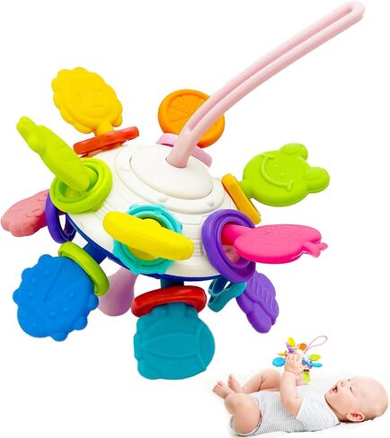 Baby Teething Toys for 6-12-18 Months，Montessori Sensory Teethers Toys for Babies Newborn Infant rattles Developmental Toys Gifts for 1 2 Year Old Boys Girls in Saudi Arabia