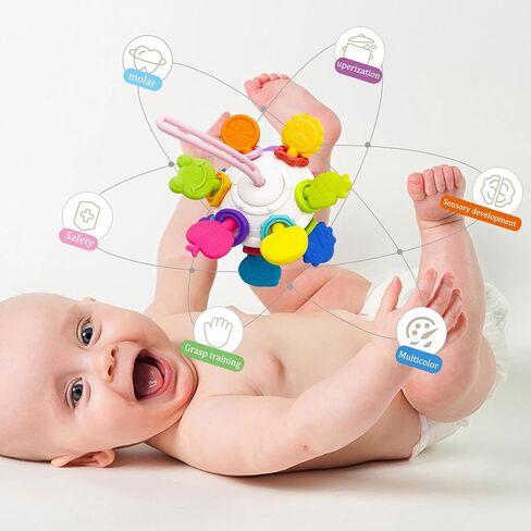 Baby Teething Toys for 6-12-18 Months，Montessori Sensory Teethers Toys for Babies Newborn Infant rattles Developmental Toys Gifts for 1 2 Year Old Boys Girls in Saudi Arabia