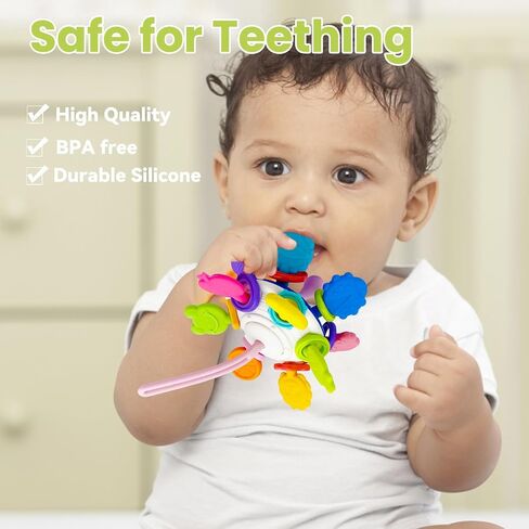 Baby Teething Toys for 6-12-18 Months，Montessori Sensory Teethers Toys for Babies Newborn Infant rattles Developmental Toys Gifts for 1 2 Year Old Boys Girls in Saudi Arabia