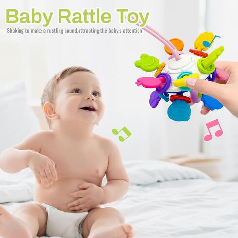 Baby Teething Toys for 6-12-18 Months，Montessori Sensory Teethers Toys for Babies Newborn Infant rattles Developmental Toys Gifts for 1 2 Year Old Boys Girls in Saudi Arabia