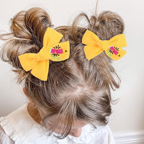 Pencil Hair Clips Yellow School Bow Pencil Hairpin Hairclips Yellow Bowknot BBG29 (-Set A) in Kuwait