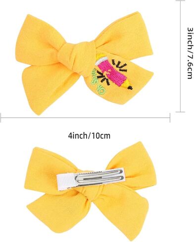 Pencil Hair Clips Yellow School Bow Pencil Hairpin Hairclips Yellow Bowknot BBG29 (-Set A) in Kuwait