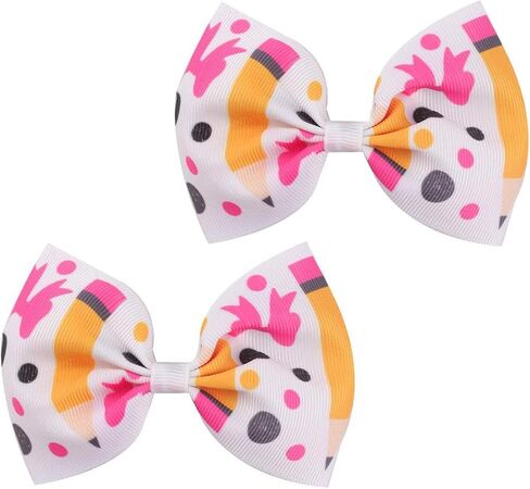 Pencil Hair Clips Yellow School Bow Pencil Hairpin Hairclips Yellow Bowknot BBG29 (-Set A) in Kuwait