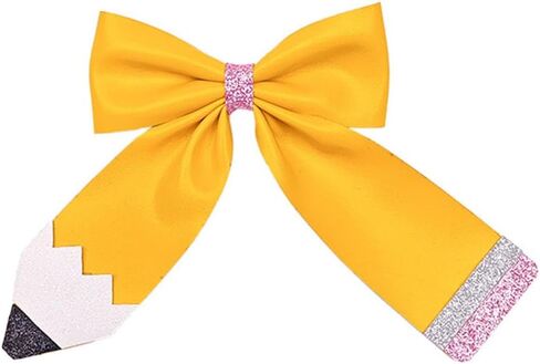 Pencil Hair Clips Yellow School Bow Pencil Hairpin Hairclips Yellow Bowknot BBG29 (-Set A) in Kuwait