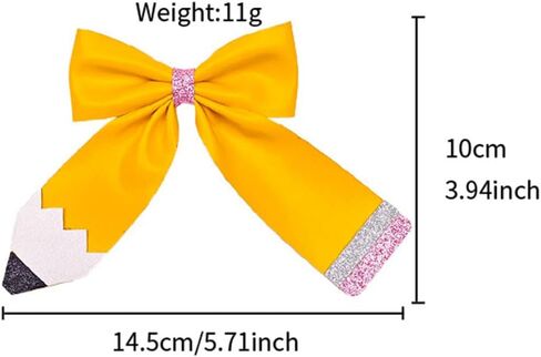 Pencil Hair Clips Yellow School Bow Pencil Hairpin Hairclips Yellow Bowknot BBG29 (-Set A) in Kuwait