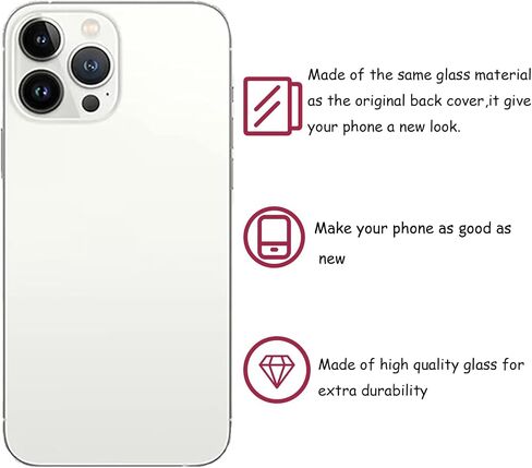 بديل الزجاج الخلفي 13 Pro Max لهاتف iPhone 13 Pro Max الزجاج الخلفي الخلفي، متوافق مع طقم الزجاج الخلفي iPhone 13 Pro Max مع لاصق وأدوات مثبتة مسبقًا (أزرق سييرا) in Kuwait