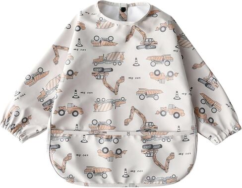 Mess Proof Baby Bib, Long Sleeve Bib Outfit Baby Toddler Waterproof Sleeved Bib Machine Washable in Saudi Arabia