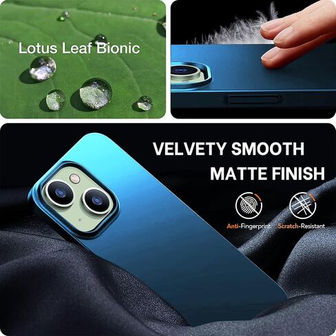 Gxmeuie for iPhone 15 Plus 5G Ultra Thin Case, [Silky Touch][Anti-Fingerprint], 15 Plus Slim Hard PC Matte Back Cover Anti-Scratch Shockproof Protective Cases for iPhone 15 Plus 5G 6.7-inch (Blue) in Kuwait