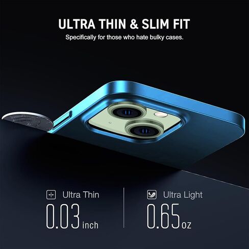 Gxmeuie for iPhone 15 Plus 5G Ultra Thin Case, [Silky Touch][Anti-Fingerprint], 15 Plus Slim Hard PC Matte Back Cover Anti-Scratch Shockproof Protective Cases for iPhone 15 Plus 5G 6.7-inch (Blue) in Kuwait