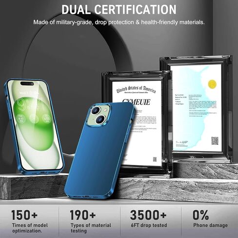 Gxmeuie for iPhone 15 Plus 5G Ultra Thin Case, [Silky Touch][Anti-Fingerprint], 15 Plus Slim Hard PC Matte Back Cover Anti-Scratch Shockproof Protective Cases for iPhone 15 Plus 5G 6.7-inch (Blue) in Kuwait