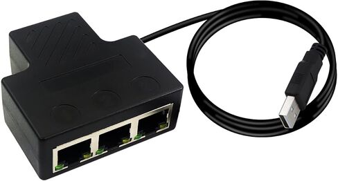 RIIEYOCA USB Male to 3 RJ45 Female Ethernet Splitter Adapter,8 Core 100Mbps High Speed LAN Network Splitter for Cat5, Cat5e, Cat6, Cat7,Cat8,3 Devices Share The Internet at The Same Time in Saudi Arabia