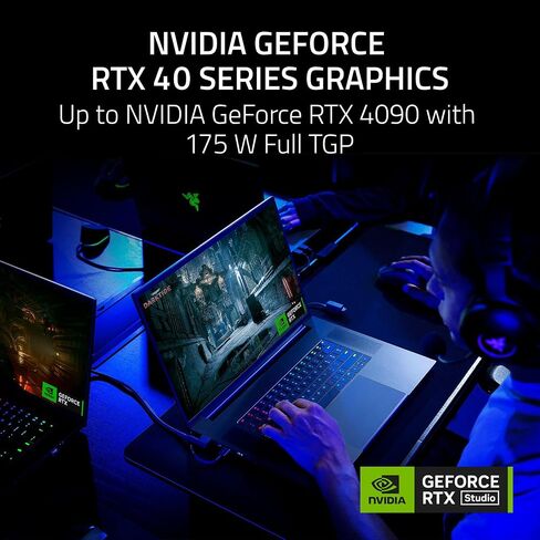 كمبيوتر محمول للألعاب Razer Blade 18 (2024): NVIDIA GeForce RTX 4090 - وحدة المعالجة المركزية Intel Core i9 14900HX من الجيل الرابع عشر - شاشة 18 بوصة UHD+ 4K 200 هرتز - ذاكرة الوصول العشوائي 64 جيجابايت - 2 تيرابايت + 2 تيرابايت SSD - Thunderbolt 5 - Win in Saudi Arabia