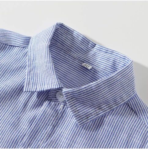 مجموعة ملابس شورت حمالات قصيرة الأكمام مخططة من القطن للأولاد الصغار مع ربطة عنق in Kuwait