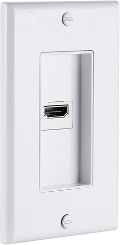 لوحة حائط هاتف ومحورية من UltraPro، بيضاء، حزمة واحدة، منفذ مزدوج، 1 خط هاتف RJ11، 1 موصل محوري من النوع F، عصابة واحدة، داخل الحائط، 52186 in Kuwait