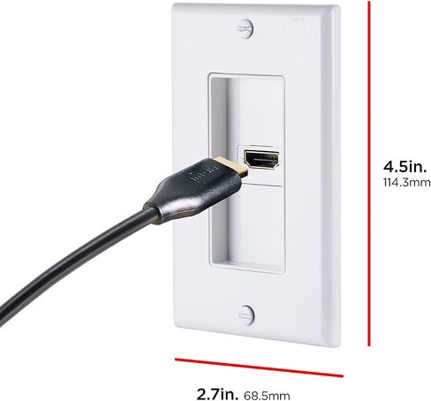 لوحة حائط هاتف ومحورية من UltraPro، بيضاء، حزمة واحدة، منفذ مزدوج، 1 خط هاتف RJ11، 1 موصل محوري من النوع F، عصابة واحدة، داخل الحائط، 52186 in Kuwait