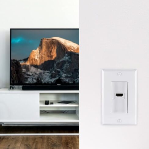 لوحة حائط هاتف ومحورية من UltraPro، بيضاء، حزمة واحدة، منفذ مزدوج، 1 خط هاتف RJ11، 1 موصل محوري من النوع F، عصابة واحدة، داخل الحائط، 52186 in Kuwait