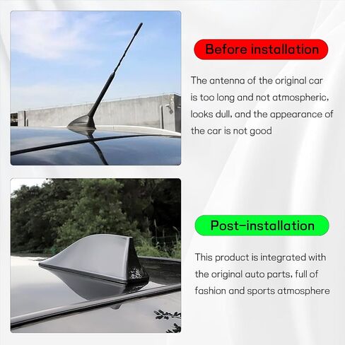Shark Fin Antenna Cover for Car, Auto Top Roof Aerials AM/FM Radio Signal Base with Adhesive Tape, Decorative Top Mounted Dummy Roof Aerial, Universal Car Accessories (Black) in Saudi Arabia