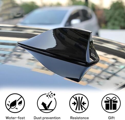 Shark Fin Antenna Cover for Car, Auto Top Roof Aerials AM/FM Radio Signal Base with Adhesive Tape, Decorative Top Mounted Dummy Roof Aerial, Universal Car Accessories (Black) in Saudi Arabia