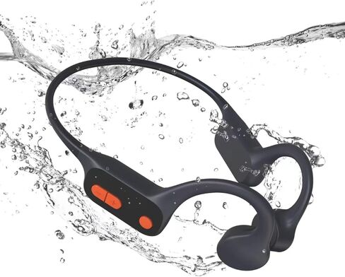سماعات رأس Tayogo Bone Conduction للسباحة، بلوتوث 5.4، IP68 مقاومة للماء MP3 سماعات أذن مفتوحة للسباحة، ذاكرة 32 جيجابايت، شحن مغناطيسي سريع، ميكروفون مدمج، وقت تشغيل 15 ساعة، سماعات سباحة in Saudi Arabia