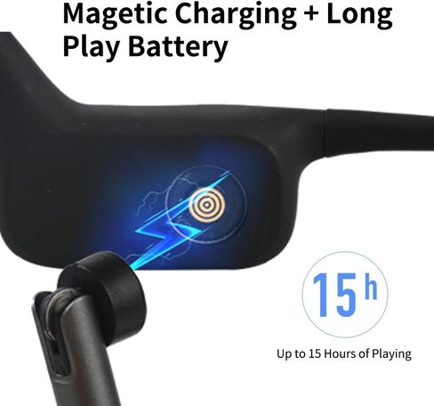 سماعات رأس Tayogo Bone Conduction للسباحة، بلوتوث 5.4، IP68 مقاومة للماء MP3 سماعات أذن مفتوحة للسباحة، ذاكرة 32 جيجابايت، شحن مغناطيسي سريع، ميكروفون مدمج، وقت تشغيل 15 ساعة، سماعات سباحة in Saudi Arabia