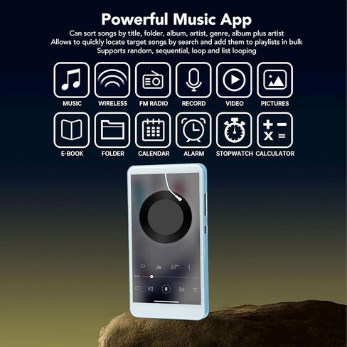مشغل MP3 سعة 256 جيجابايت مزود بتقنية البلوتوث وشاشة 5.0 عالية الدقة تعمل باللمس ومشغل Mp4 Mp3 مع مكبر صوت ومشغل موسيقى صوت HiFi ومشغل موسيقى لتقليل الضوضاء (ذاكرة قراءة فقط 8 جيجابايت بالإضافة إلى 256 جيجابايت) in Kuwait