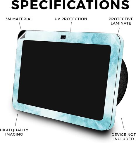 غلاف متوافق مع Amazon Echo Show 8 (الجيل الثالث، 2023) - رخام أزرق - غطاء لاصق واقٍ من الفينيل الفاخر 3M - سهل الاستخدام، صُنع في الولايات المتحدة الأمريكية بواسطة MightySkins in Kuwait