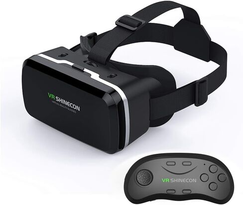 VR Headset with Remote Controller,3D Glasses Virtual Reality Headset for VR Games & 3D Movies, VR Headset for iPhone & Android Phone,VR Glasses Suitable for Kids and Adults in Saudi Arabia
