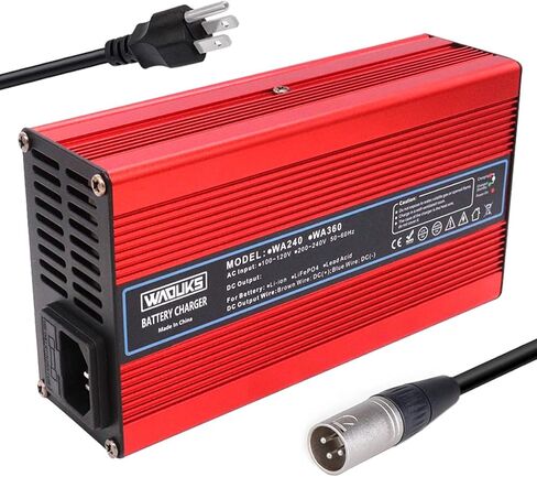 شاحن بطارية ليثيوم 67.2 فولت 3 أمبير، شاحن ذكي 60 فولت مع مروحة تبريد، علبة ألومنيوم حمراء تستخدم لحزمة بطارية ليثيوم أيون 16 ثانية 60 فولت، مخرج تيار مستمر، موصل XLR 3 شوكات in Kuwait