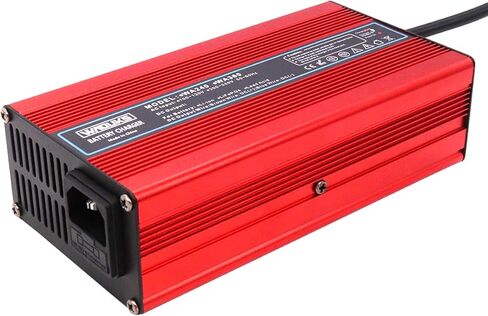 شاحن بطارية ليثيوم 67.2 فولت 3 أمبير، شاحن ذكي 60 فولت مع مروحة تبريد، علبة ألومنيوم حمراء تستخدم لحزمة بطارية ليثيوم أيون 16 ثانية 60 فولت، مخرج تيار مستمر، موصل XLR 3 شوكات in Kuwait