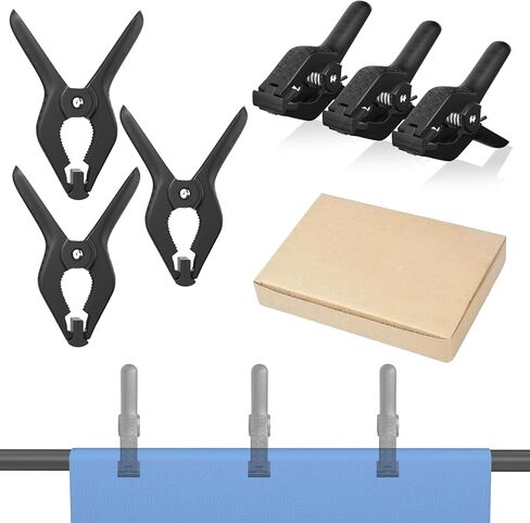 4.5in Spring Clamps, 6 Pack Clamps for Backdrop, Heavy Duty Plastic Clamps, Backdrop Clips Clamps for Woodworking, Crafts, Photography, Backdrop Stand, Outdoor (Black) in Saudi Arabia