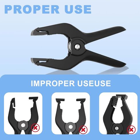 4.5in Spring Clamps, 6 Pack Clamps for Backdrop, Heavy Duty Plastic Clamps, Backdrop Clips Clamps for Woodworking, Crafts, Photography, Backdrop Stand, Outdoor (Black) in Saudi Arabia
