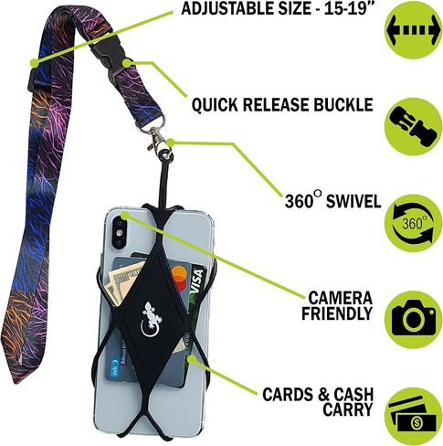 Gecko Travel Tech Cell Phone Holder for Walking with Universal Lanyard Phone Case for Most Smartphones in Saudi Arabia