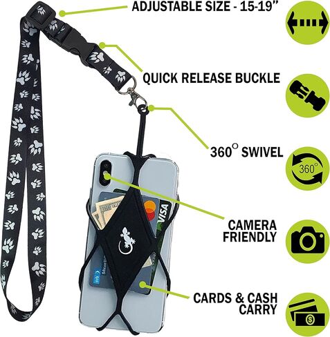 حامل الهاتف الخلوي Gecko Travel Tech للمشي مع جراب هاتف بحبل عالمي لمعظم الهواتف الذكية in Kuwait